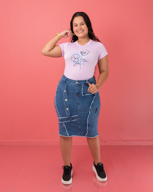 FALDA JEAN 3/4 CRUZADA