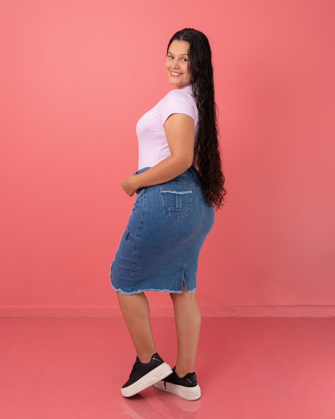 FALDA JEAN 3/4 CRUZADA