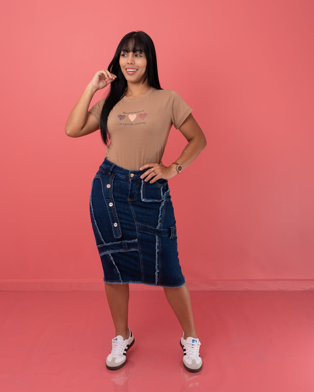 FALDA JEAN 3/4 CRUZADA