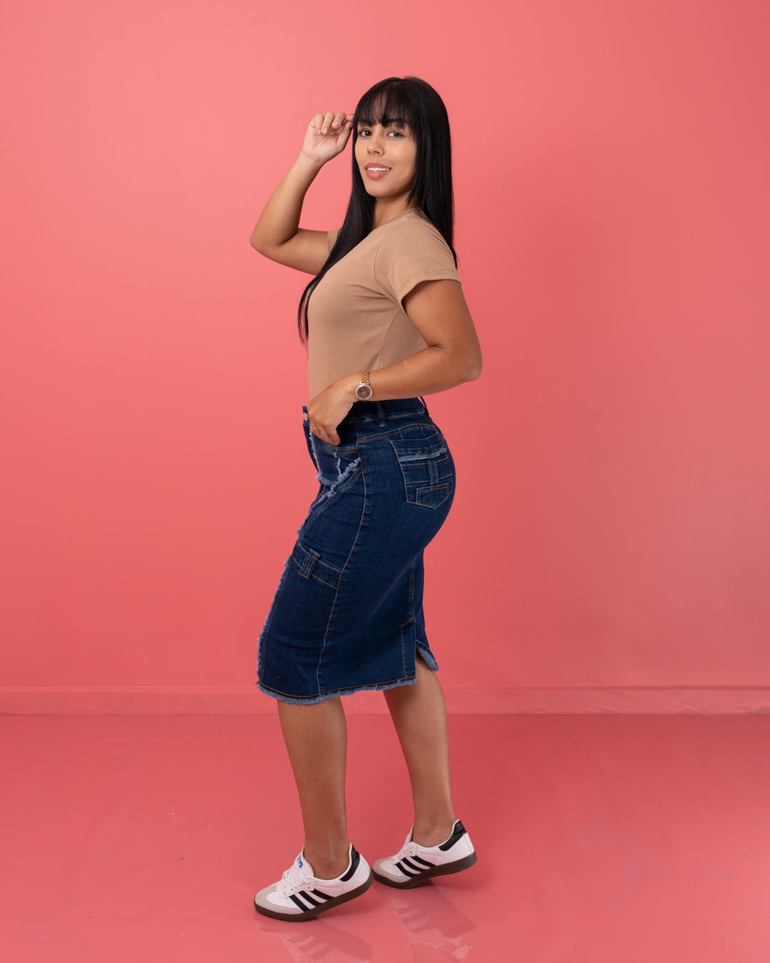 FALDA JEAN 3/4 CRUZADA