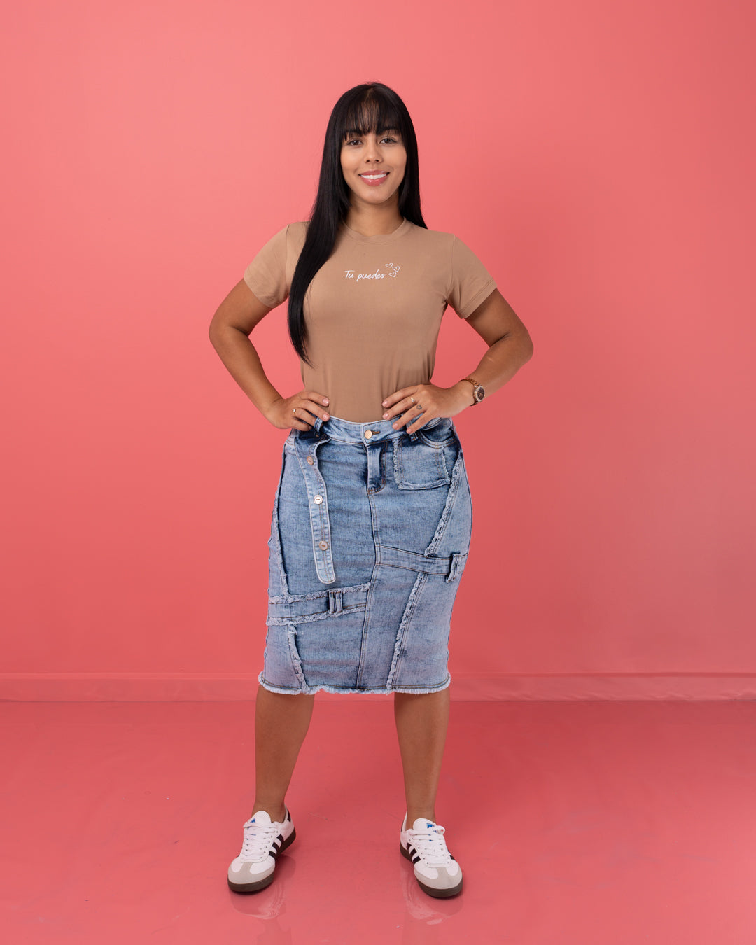 FALDA JEAN 3/4 CRUZADA