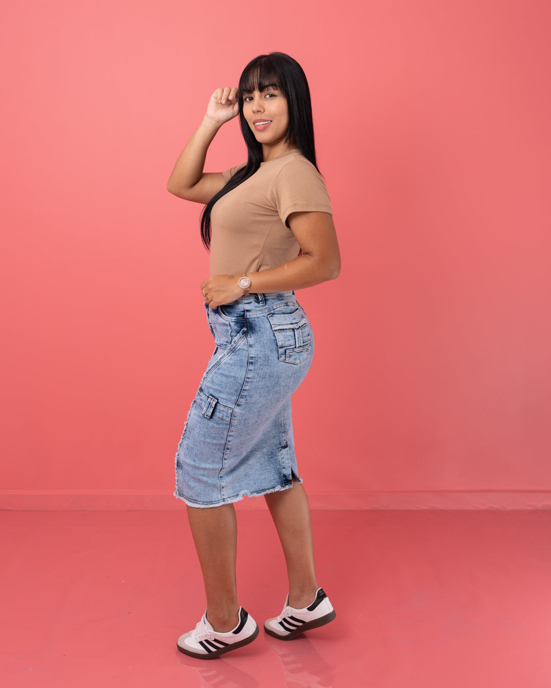 FALDA JEAN 3/4 CRUZADA