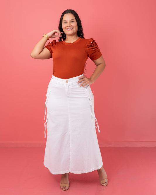 FALDA LARGA CAMUFLADA TELA DRILL