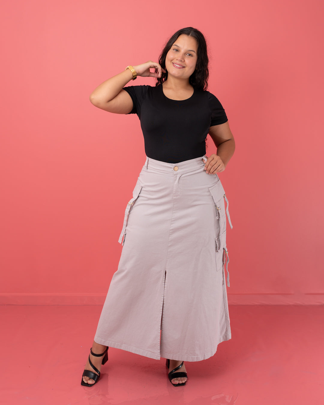 FALDA LARGA CAMUFLADA TELA DRILL