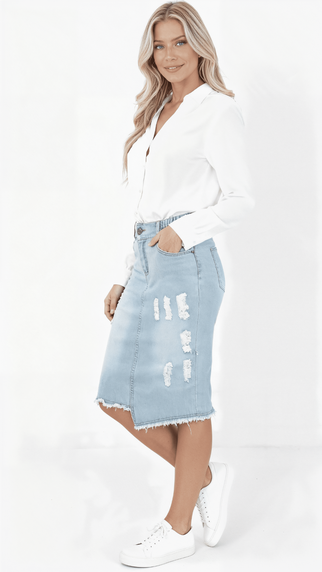 FALDA JEANS 3/4 ENRESORTADA DESTROYER