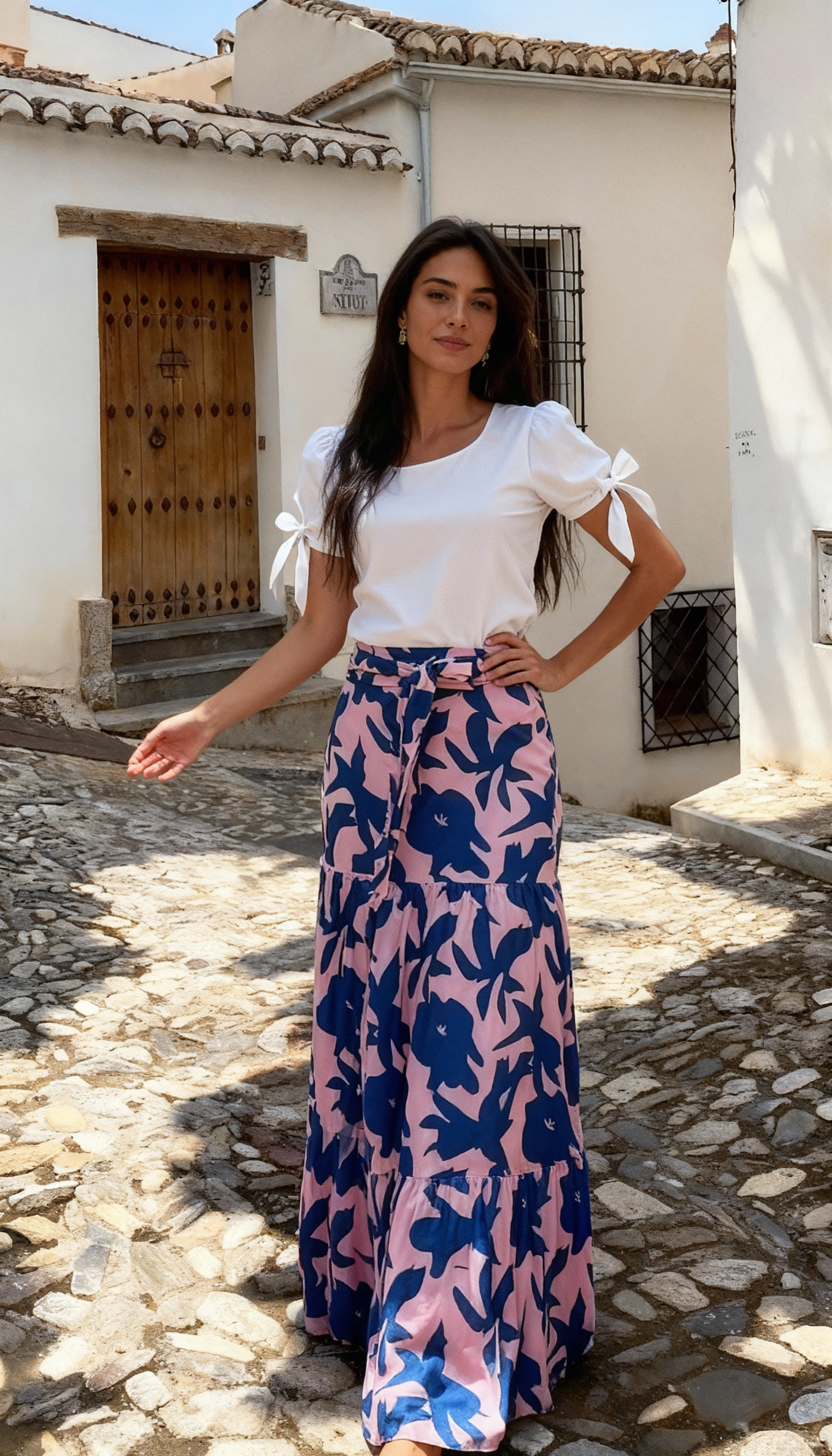 FALDA LARGA TELA CHALIS ESTAMPADA