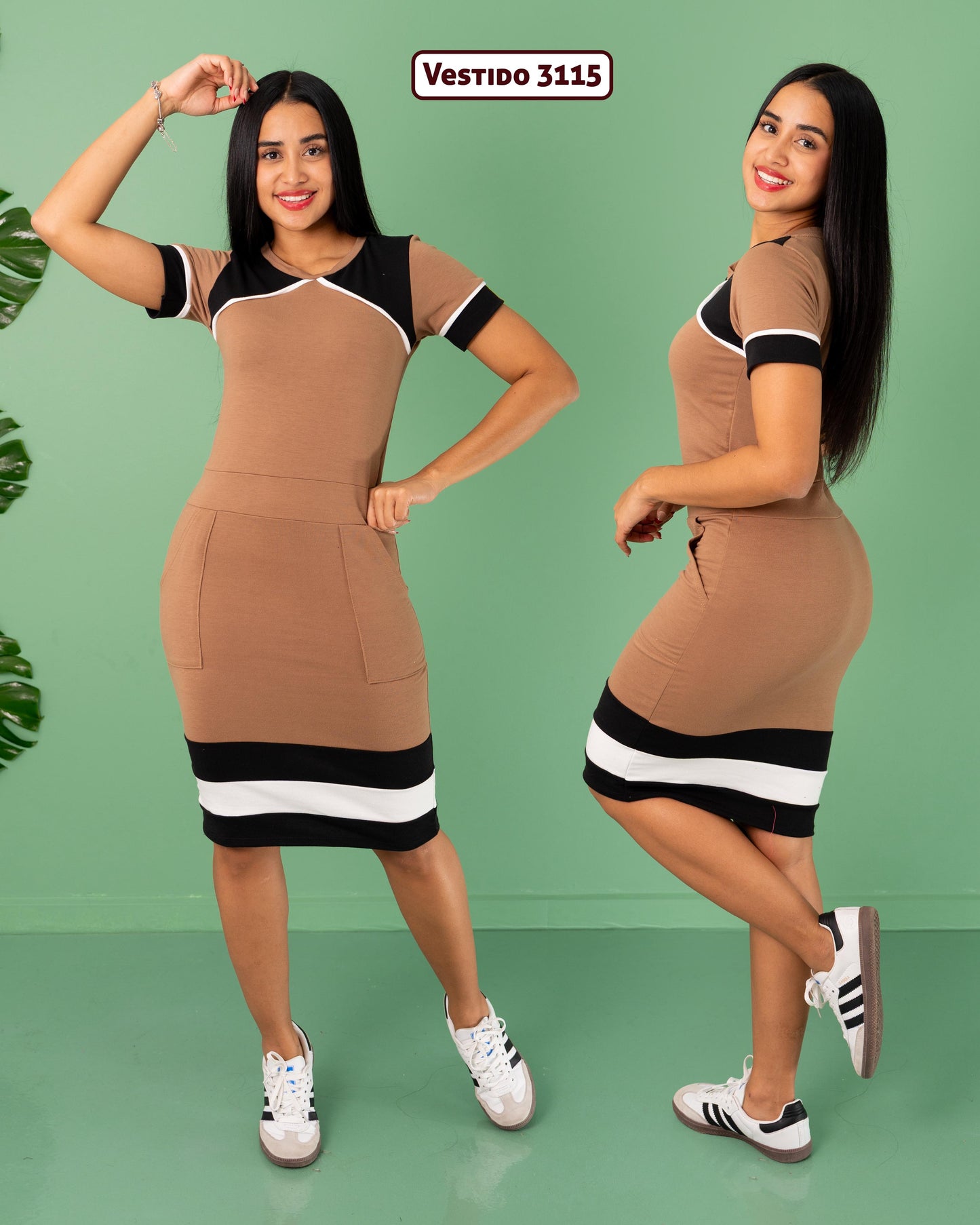 VESTIDO DEPORTIVO DOS COLORES TELA BURDA