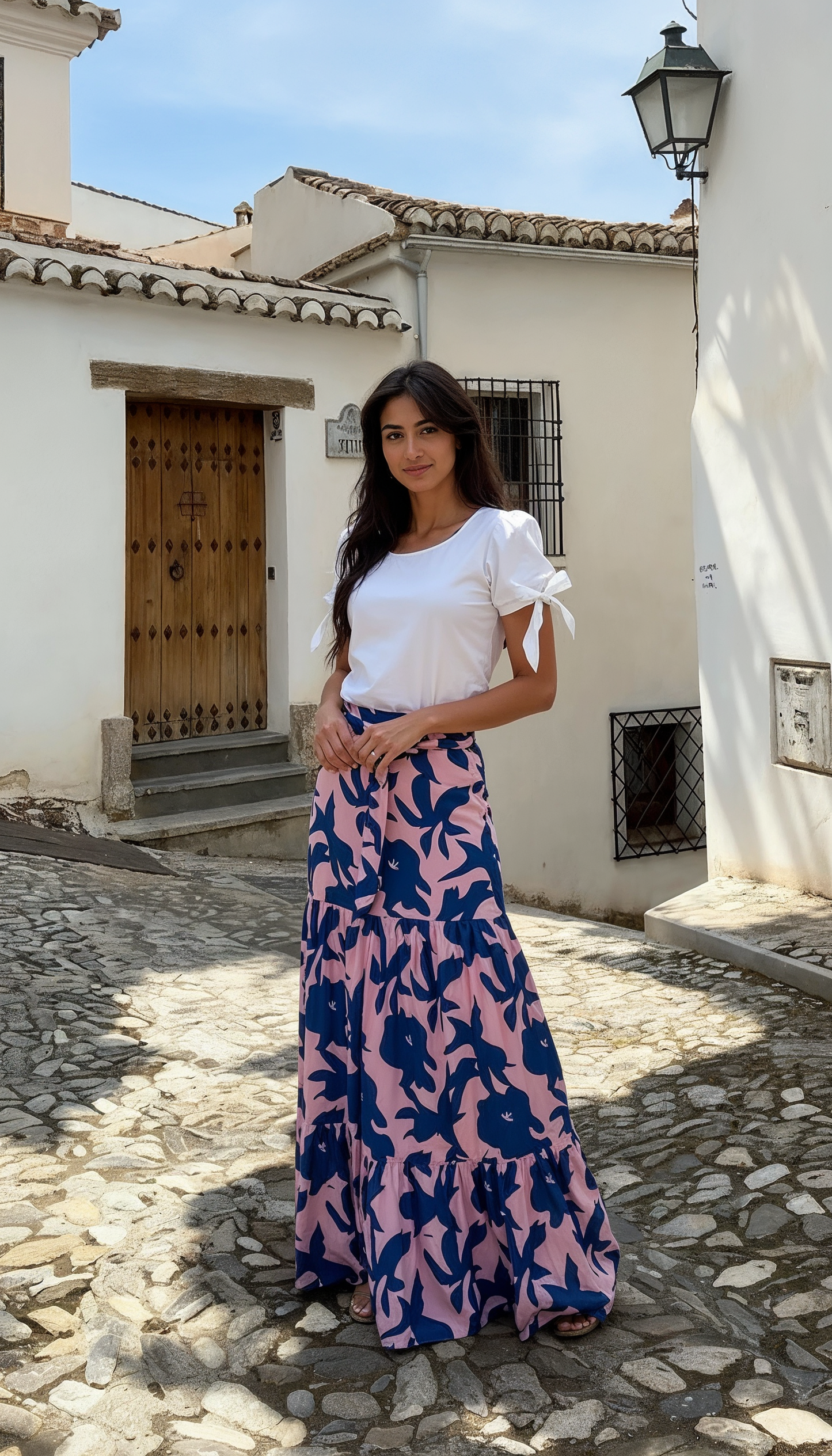 FALDA LARGA TELA CHALIS ESTAMPADA