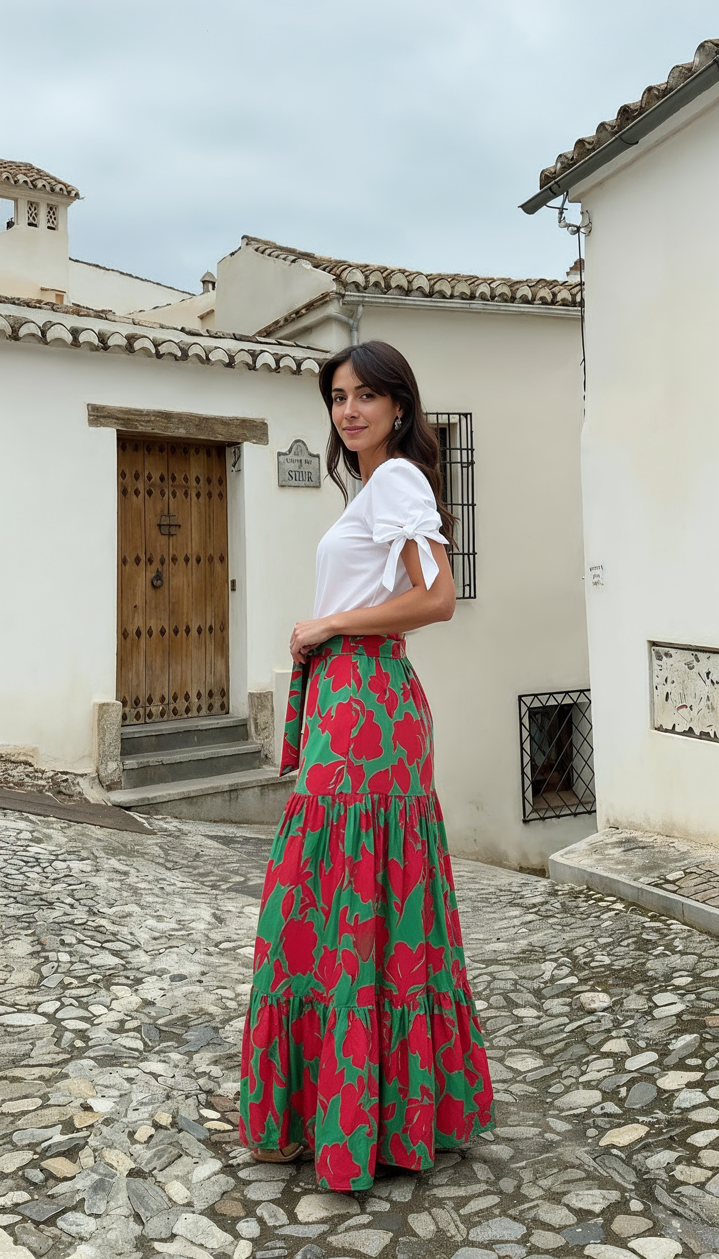 FALDA LARGA TELA CHALIS ESTAMPADA