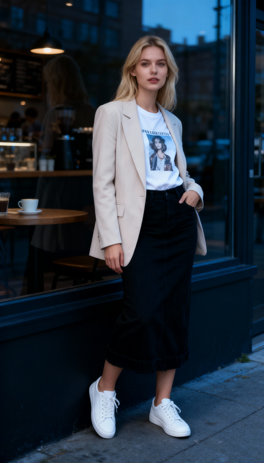 FALDA LARGA UN BOTON