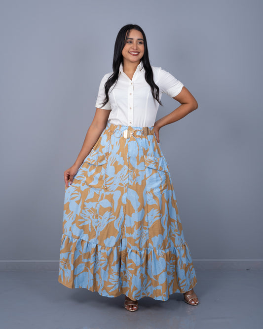 Blusa con Manga Botones Adelante Tela Bengalina Stretch ref. 3960 en marfil, ropa cristiana femenina