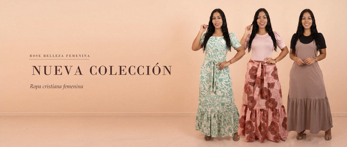 Nueva colección de ropa cristiana femenina Rose Belleza Femenina: vestidos y faldas largas para la iglesia